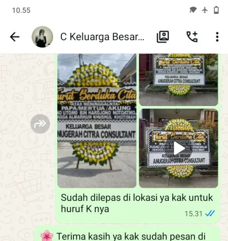 Pengiriman Papan Bunga Duka Bidara Cina
